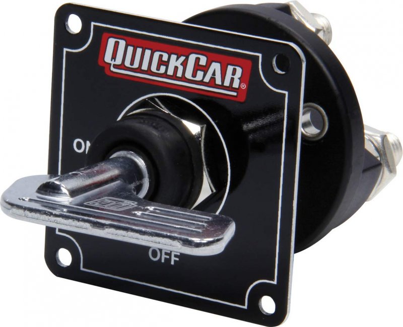 Quickcar Racing Products Battery Disconnect Rotary Switch Panel Mount 160 Amp 12v Removable Key Silver Each
