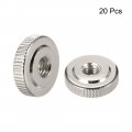 Uxcell Round Knurled Thumb Nuts Conector Lock Adjusting M6 Female Threaded Thin Type Nickel Plated Pack Of 20