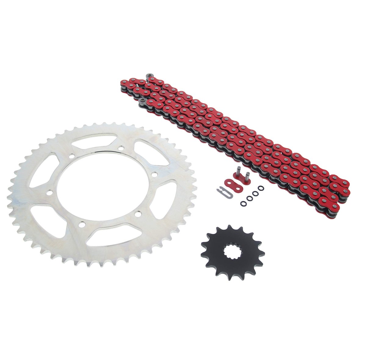 Red O Ring Chain And Sprocket Kit 15 52 120l For Yamaha Wr450f 2003 2014 Silver Steel Front Rear Sprockets