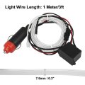 1 Meter 3ft Neon El Wire String Strip Ice Blue Cold Light Glow With Cigarette Lighter For Car Interior Decoration