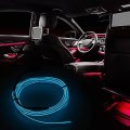 1 Meter 3ft Neon El Wire String Strip Ice Blue Cold Light Glow With Cigarette Lighter For Car Interior Decoration