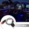 1 Meter 3ft Neon El Wire String Strip Ice Blue Cold Light Glow With Cigarette Lighter For Car Interior Decoration