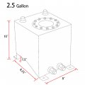 Waltyotur 2 5 Gallon Coated Aluminum Fuel Cell Gas Tank Level Sender For Racing Drifting Black