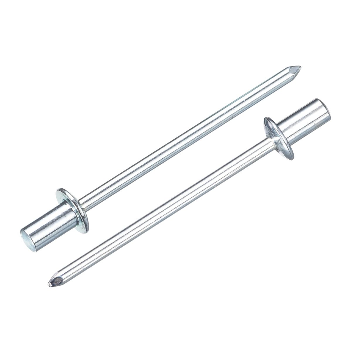 100 Pcs 8 In X 1 4 Round Head Closed End Blind Rivets Zinc Plated Carbon Steel Grip And Mandrel Cap Fasteners Silver