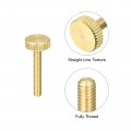 Uxcell Knurled Thumb Screws M4x25mm Flat Brass Bolts Grip Knobs Fasteners For Home Electronic Machine 5pcs