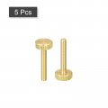 Uxcell Knurled Thumb Screws M4x25mm Flat Brass Bolts Grip Knobs Fasteners For Home Electronic Machine 5pcs