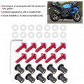 Qiilu Windshield Bolts Kit 10pcs Motorcycle Nut Washers Universal Motorbike Fairing Mounting Red
