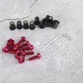Qiilu Windshield Bolts Kit 10pcs Motorcycle Nut Washers Universal Motorbike Fairing Mounting Red