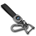 Ford Logo Black Leather Loop Strap Key Chain With Dark Gunmetal Hook Official Licensed 5 25 In X 0 75 Modern Style