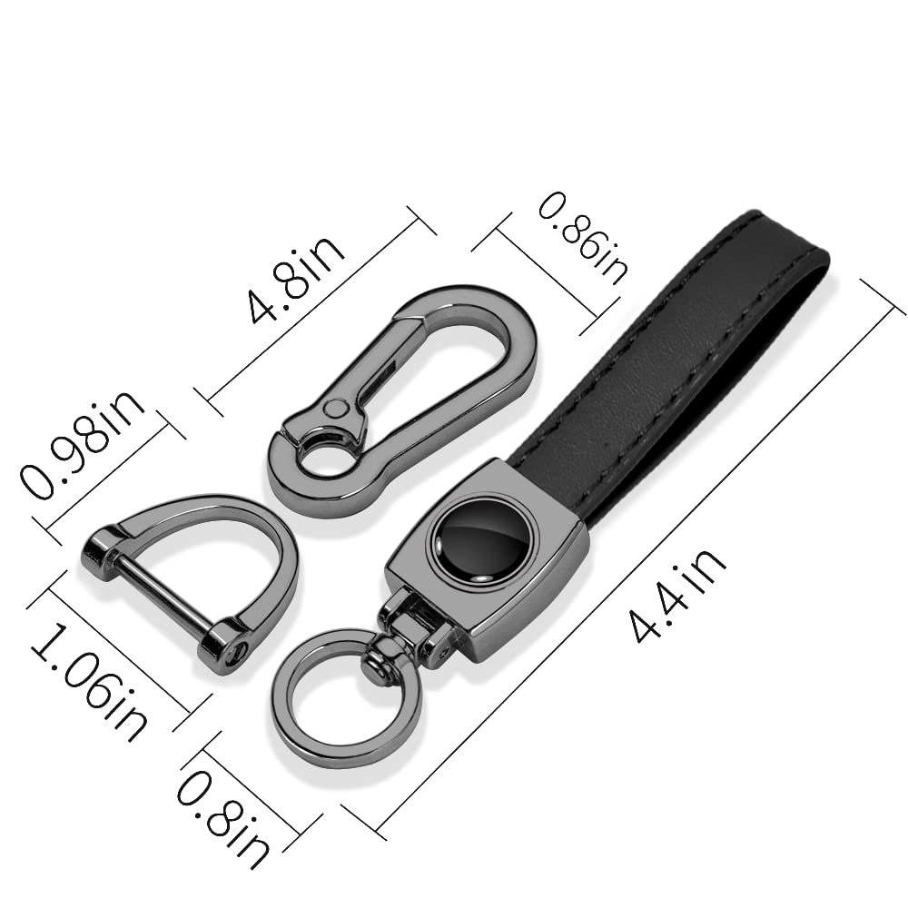Ford Logo Black Leather Loop Strap Key Chain With Dark Gunmetal Hook Official Licensed 5 25 In X 0 75 Modern Style