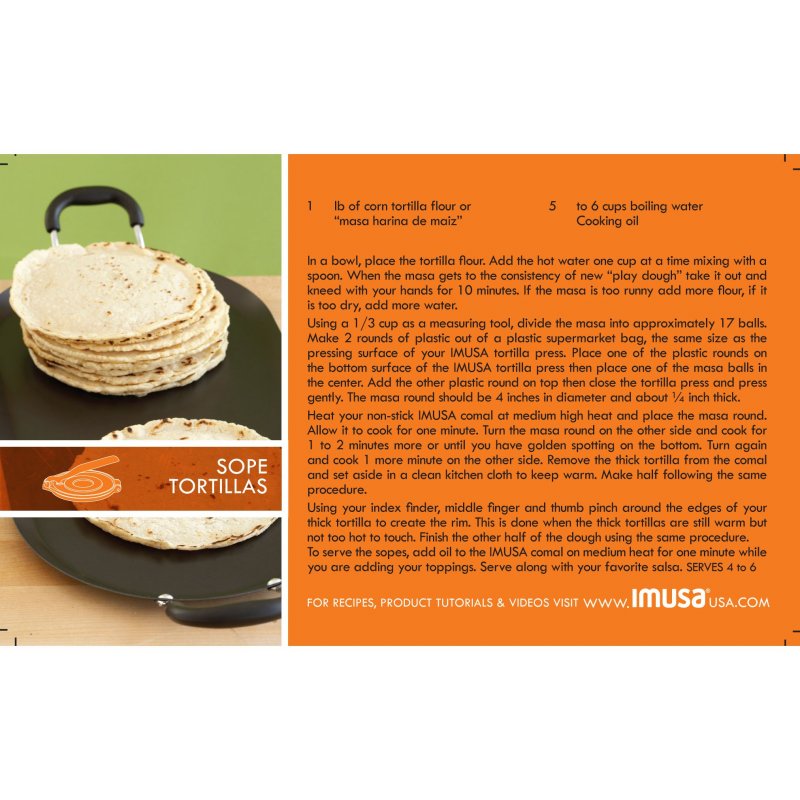 Imusa Usa Cast Iron Tortilla Press 8-inch Black