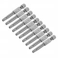 Uxcell 50mm Long 1 4inch Hex Shank T25 Torx Security Star Screwdriver Bits S2 High Alloy Steel 10pcs