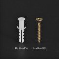 Uxcell 6x30mm Plastic Expansion Tube For Drywall With Color Zinc Screws White 20pcs