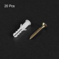 Uxcell 6x30mm Plastic Expansion Tube For Drywall With Color Zinc Screws White 20pcs