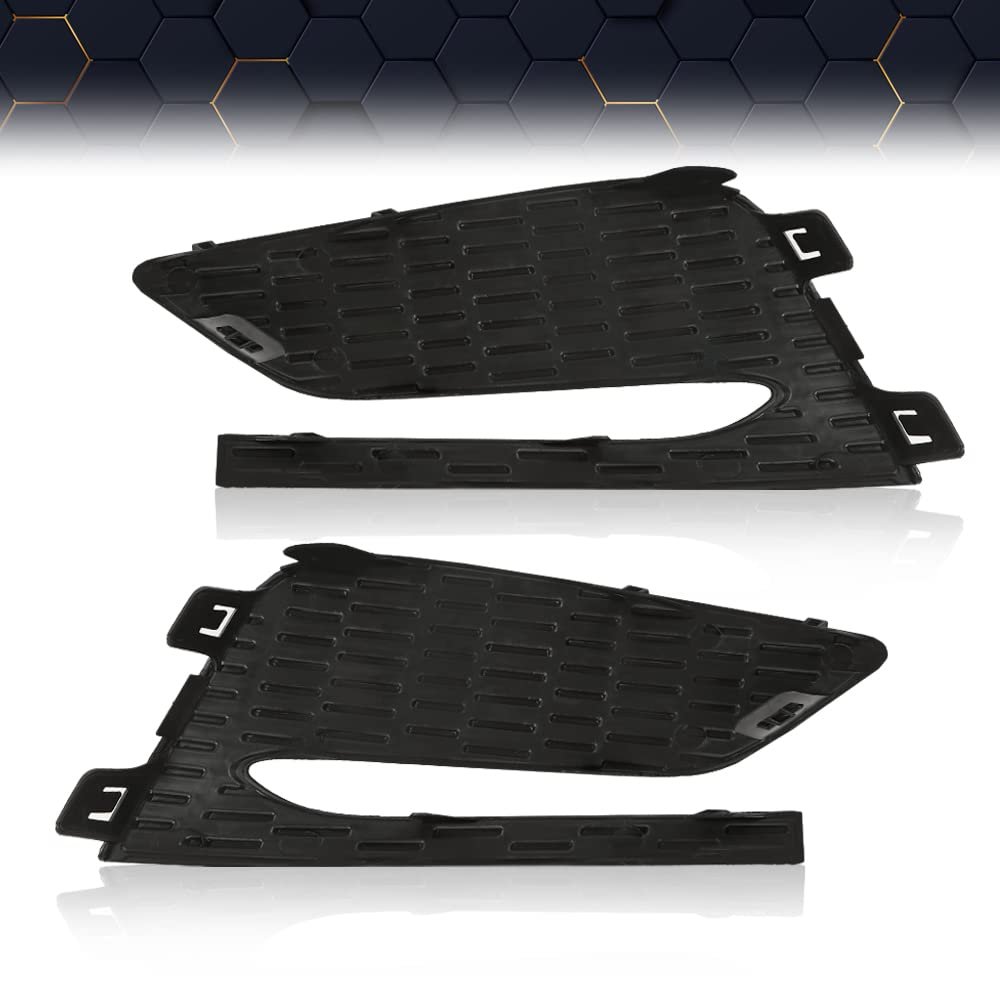Front Fog Light Lamp Cover Frame Pair For Chevy Cruze 2016 2017 2018 Black Left And Right Side Waterproof Polypropylene