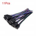 Uxcell 11 Pcs Led Strip Lights Extension Cable Connector 4 Pin Female Rgb Wire For 3528 5050