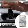 Car Key Fob Cover 5 Button Remote Case Gray For Range Rover Evoque Sport Jaguar F-type F-pace Xe Xf