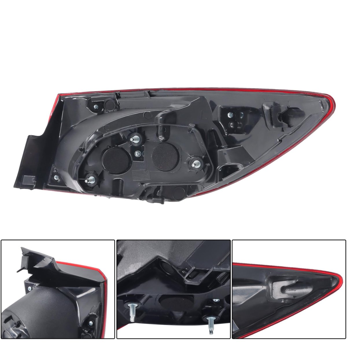 Left Tail Light Assembly For Mazda 3 Sedan 2014 2015 2016 2017 2018 Driver Side Outer Brake Lamp Halogen Red And Clear Lens
