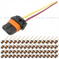 Niuparts 60 Pcs 9006xs Halogen Bulb White Light With 2 Wire Pin Female Bulbs Connector Pigtail Harness Fit Car Bus Truck