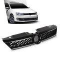 Front Upper Grille Grill Trim Gloss Black Honeycomb W Chrome For Volkswagen Vw Jetta 2010-2014 5c6853653a