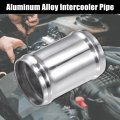 X Autohaux Od 2 51mm Length 3 76mm Aluminum Alloy Tube Intercooler Pipe Straight Air Intake With Clamps Silver Tone For Car