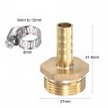 Uxcell Brass Hose Barb Fitting Straight 10mm X G3 4 Male Thread Pipe Connector With Stainless Steel Clamp Pack Of 1