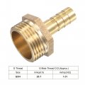 Uxcell Brass Hose Barb Fitting Straight 10mm X G3 4 Male Thread Pipe Connector With Stainless Steel Clamp Pack Of 1