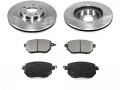 Front Ceramic Brake Pad And Rotor Kit Compatible With 2005-2007 Nissan Murano 