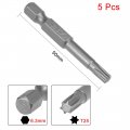 Uxcell 5 Pcs T25 Magnetic Torx Screwdriver Bits 1 4 Inch Hex Shank 2-inch Length S2 Power Tool