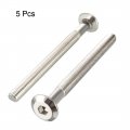 Uxcell M6x70mm Furniture Bolts Hex Socket Screws Fastener 48mm Thread Length 5pcs