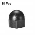 Uxcell Acorn Hex Cap Nuts 10pcs M12 Dome Nylon Hexagon Decorative Nut For Screws Bolts Black