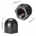 Uxcell Acorn Hex Cap Nuts 10pcs M12 Dome Nylon Hexagon Decorative Nut For Screws Bolts Black