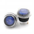 Baomain Rocker Switch Spst On Off 3 Pins Blue Light Round Ac 250v 6a 125v 10a W Cap Pair