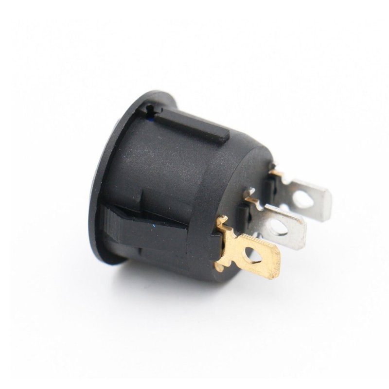 Baomain Rocker Switch Spst On Off 3 Pins Blue Light Round Ac 250v 6a 125v 10a W Cap Pair