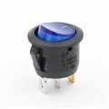 Baomain Rocker Switch Spst On Off 3 Pins Blue Light Round Ac 250v 6a 125v 10a W Cap Pair
