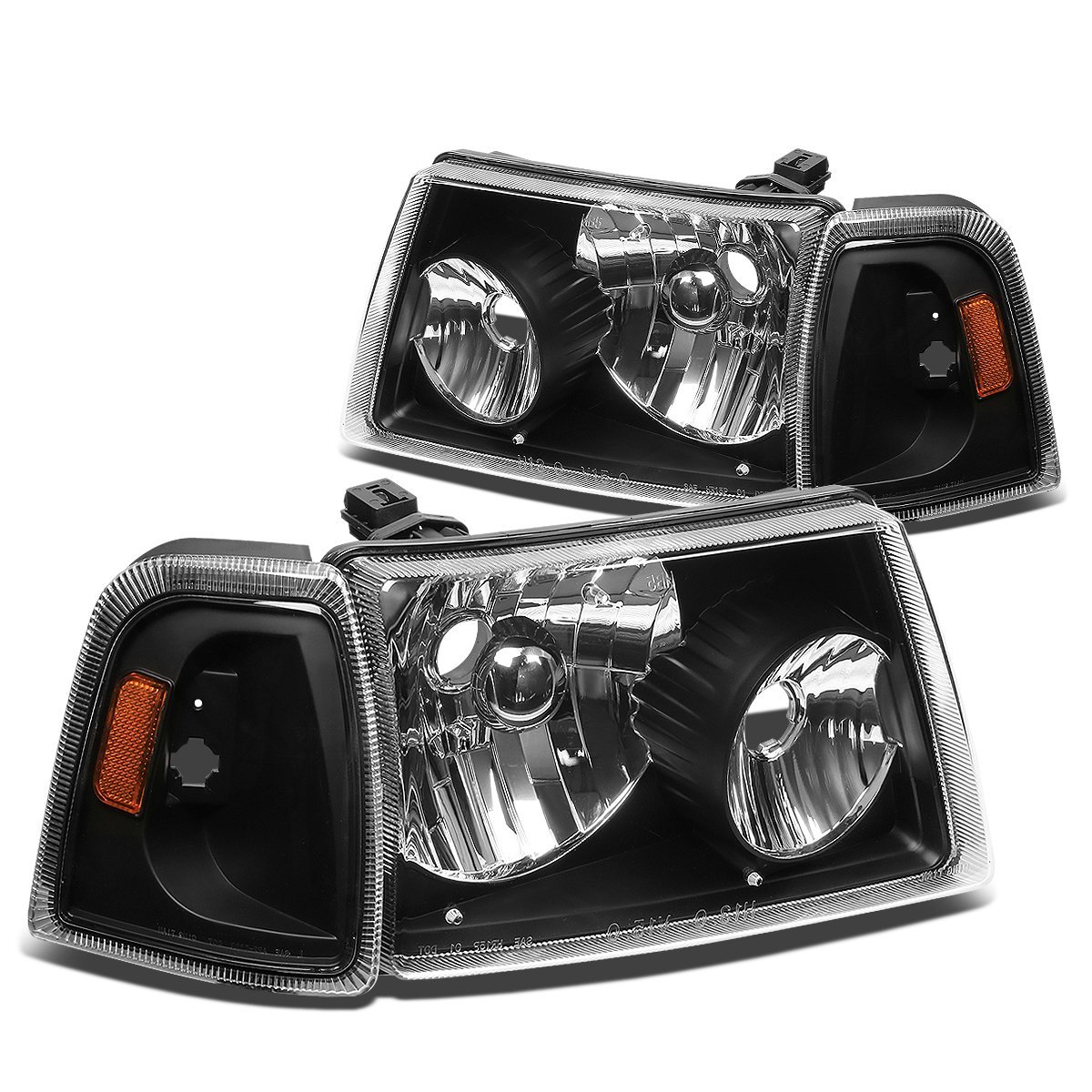 Auto Dynasty For Ford Ranger Pair Of Black Housing Amber Corner Headlight Smoke Lens Led 3rd Brake Light