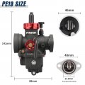 Nibbi Carburetor Pe19mm Fits 100cc 110cc 125cc Flange Motorcycle Engines With Main Pilot Jet Yamaha Honda Apollo Cg Gy6 Atv Pit
