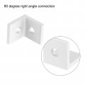 Uxcell 2020a Aluminum Extrusion Profile Corner Bracket 2 Holes L-shape Right Angle Joint Connectors Silver 1 Set