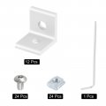 Uxcell 2020a Aluminum Extrusion Profile Corner Bracket 2 Holes L-shape Right Angle Joint Connectors Silver 1 Set