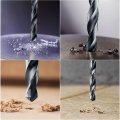 Uxcell High Speed Steel Lengthen Straight Shank Twist Drill Bit Fully Ground Black Oxide 6 5mm Diameter 149mm Total 80mm Length