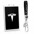 Onkentet Key Card Holder Case For Tesla Model 3 Y X S Protector Cover Accessories Zinc Alloy Chainring Holders Keychain Cards 
