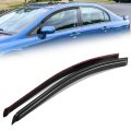 Auto Dynasty 2pcs Carbon Fiber Pattern Window Visors For 2006-2011 Honda Civic Coupe Tape-on Front Deflectors Rain Guards Sun 