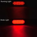 Astra Depot 1 Pair Red 24-led Oval Oblong Sealed Stop Parking Tail Light W Grommet Plug Trailer Truck Rv