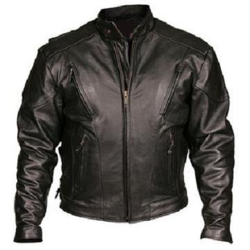 Big Mens Vented Leather Jacket With Padding And Z O Lining Size Md 42