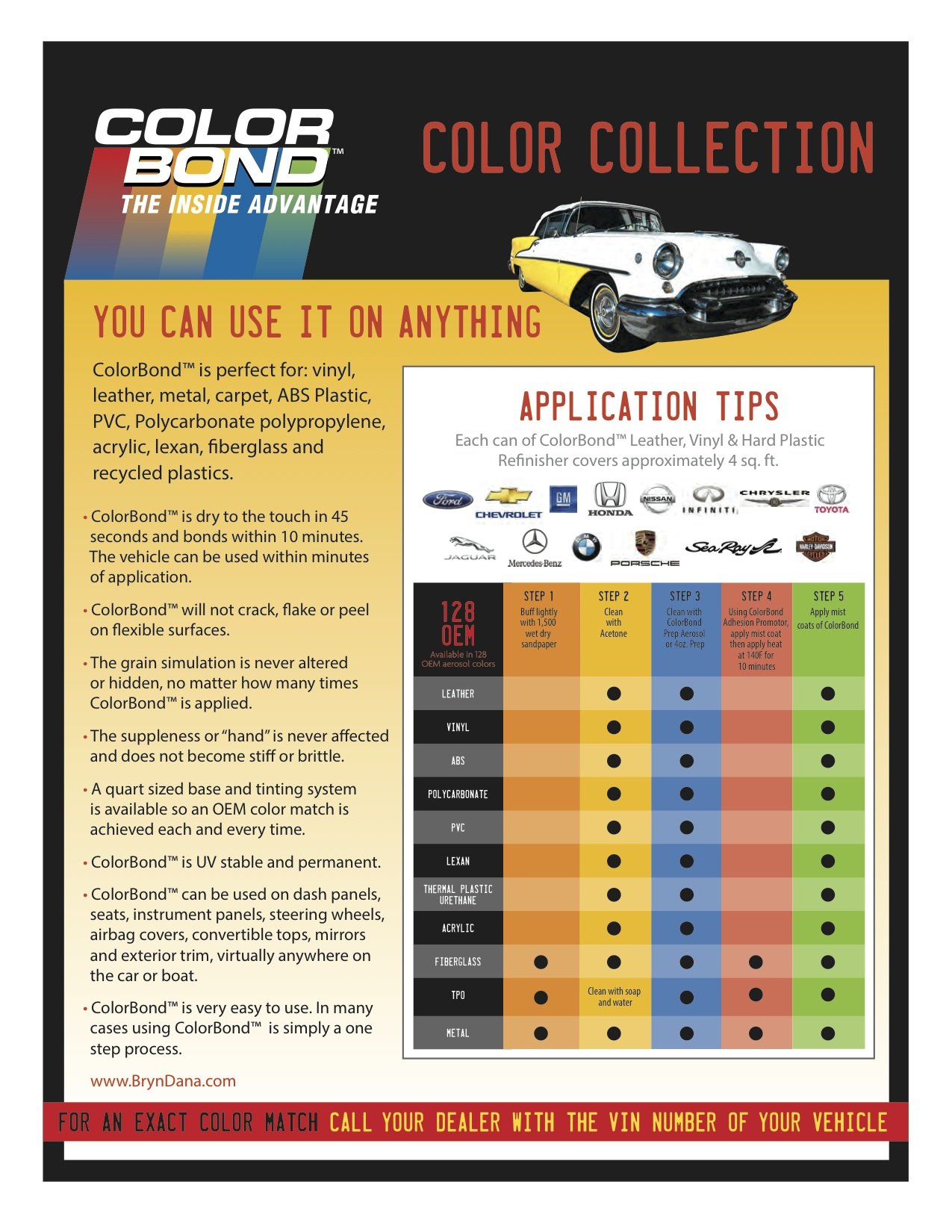 Colorbond 120 Ford Med Dk Parchment Lvp Leather Vinyl Hard Plastic