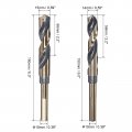 Uxcell Reduced Shank Drill Bit Set 14mm 15mm Titanium Nitride Coated High Speed Steel 4341 Tri-flat Drilling Tool For Stainless