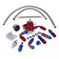Osias Universal Adjustable Fuel Pressure Regulator Kit 160 Psi Gage An6 Fitting Connectors Red Sliver A