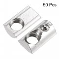 Uxcell M8 T Slot Nuts Roll In Spring T-nut With Ball Carbon Steel For 3030 Series Aluminum Extrusion Profile Rail 8mm 50pcs