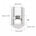 Uxcell M8 T Slot Nuts Roll In Spring T-nut With Ball Carbon Steel For 3030 Series Aluminum Extrusion Profile Rail 8mm 50pcs