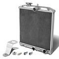 Full Aluminum 2-row 42mm Radiator Bundle With Silver Stay Mount Bracket For Civic 92-00 Del Sol 93-97 Integra 94-01 Eg 